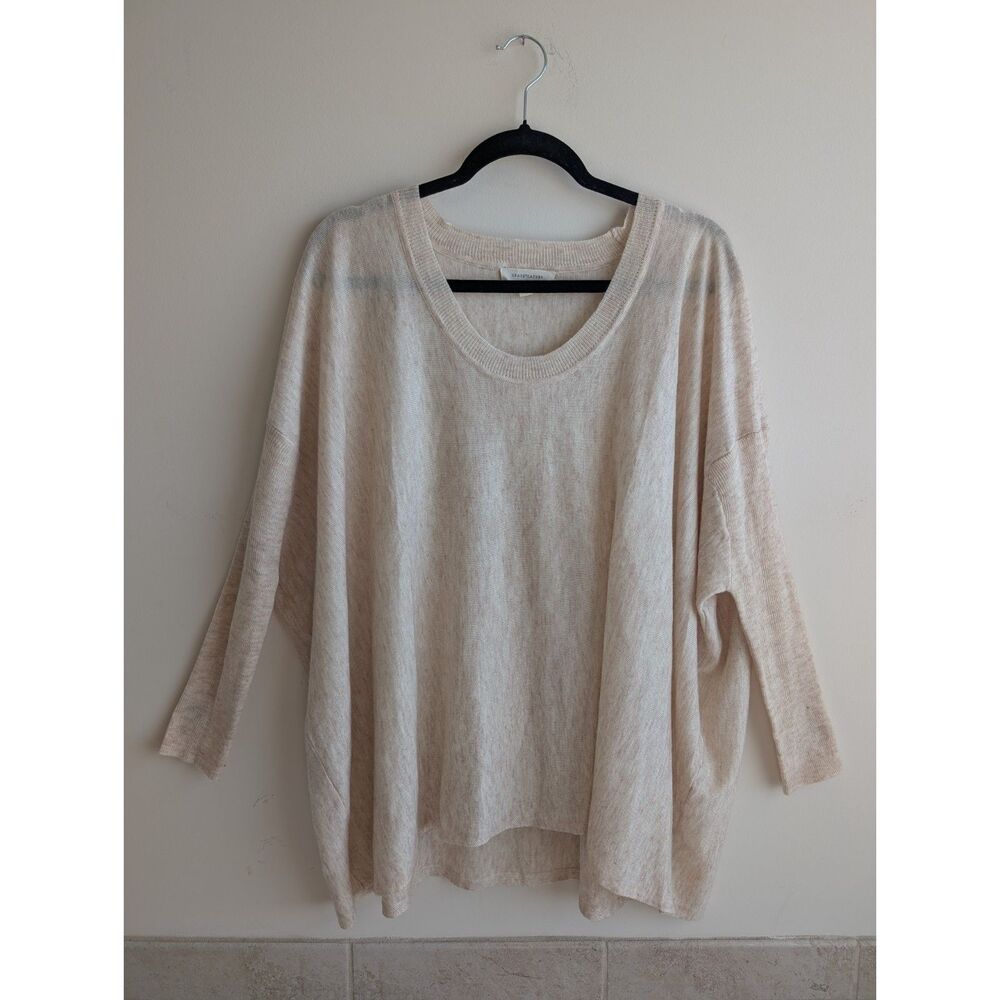 Grade & Gather S/M Oversized Tunic Sweater Oatmeal Lagenlook Women's Boho